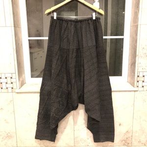 Drop Crotch Pants, Dark Grey, One Size, Unisex